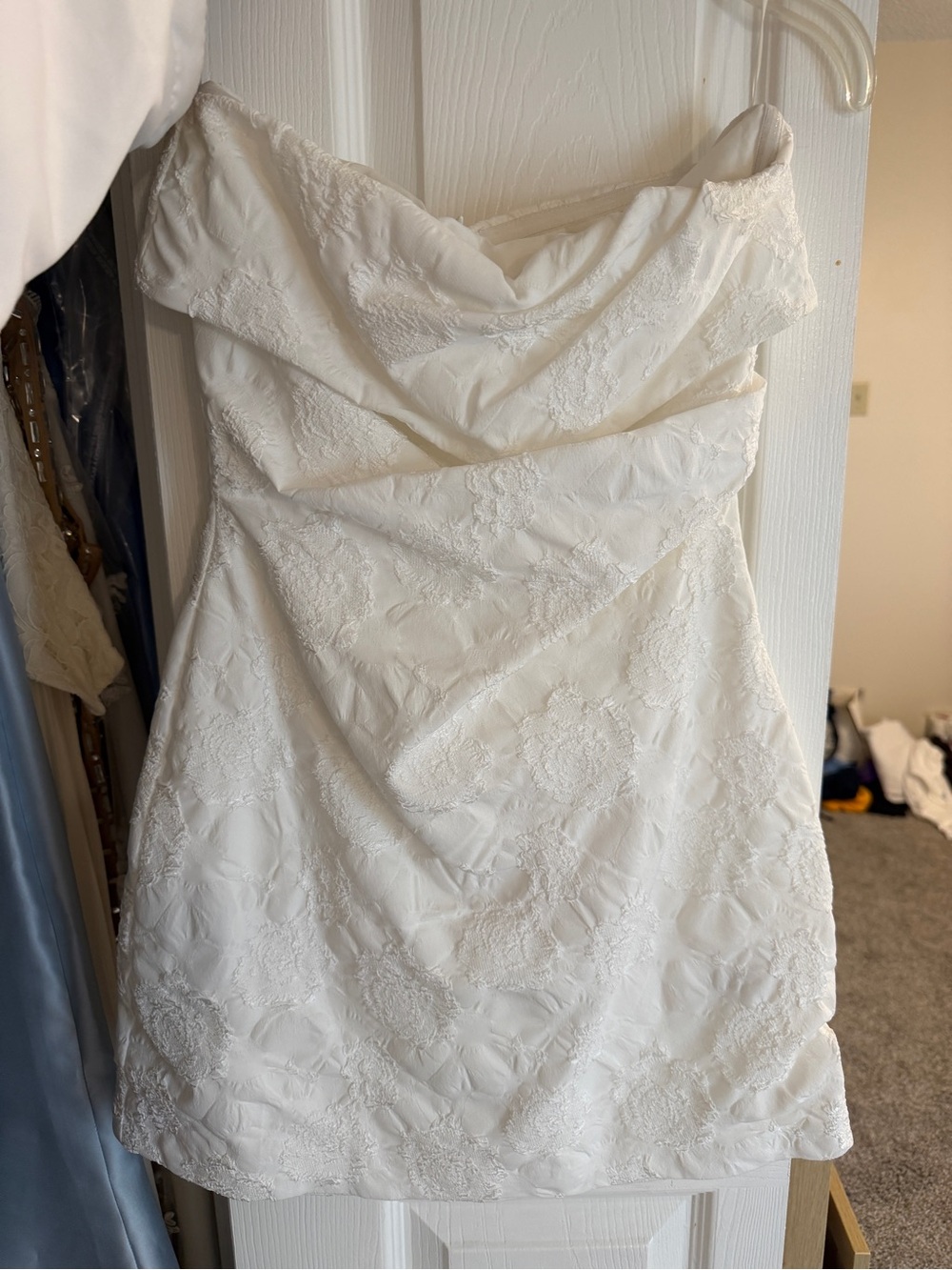 Strapless White Lace Mini Dress